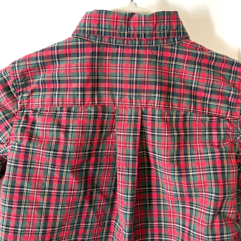 Ralph Lauren Kid's Red Plaid Holiday Button‎ Down Shirt in Size 12 Months